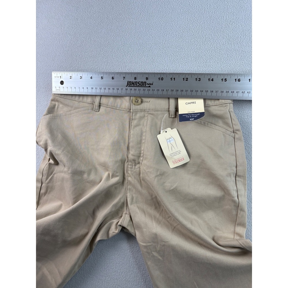 NWT St John's Bay Capri Pants Womens Size 10 Khaki Easy Stretch Cropped Casual - Picture 5 of 9